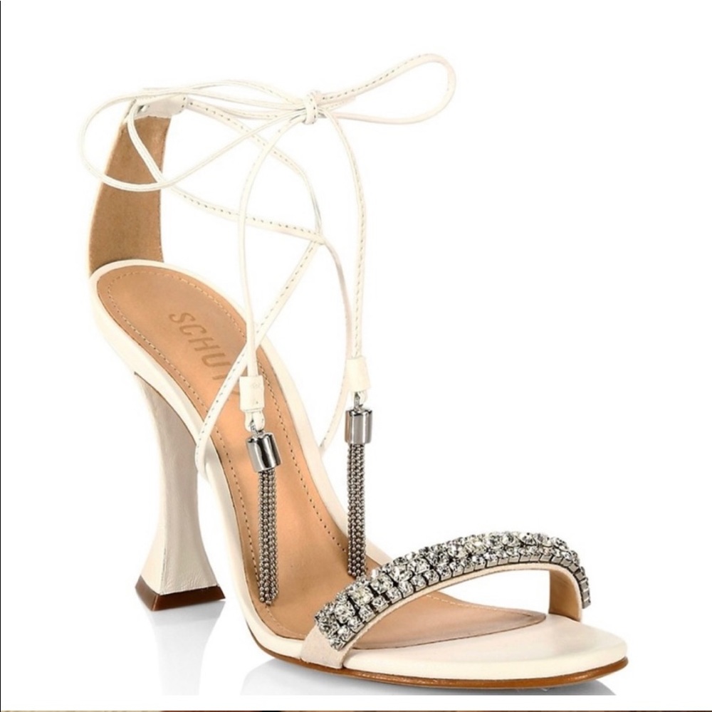 Schutz Bellin Crystal Embellished leather Sandals